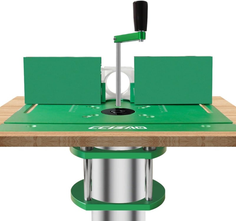 CCIEAO Router Table Lift System for 65mm Diameter Motors, Router Lift Base with Router Table Insert Plate for Router Working Benches Woodworking Engraving DIY Tools - Image 2